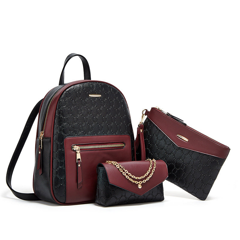 Women's Versatile Pretty Glamorous Three-piece Fashion Backpacks