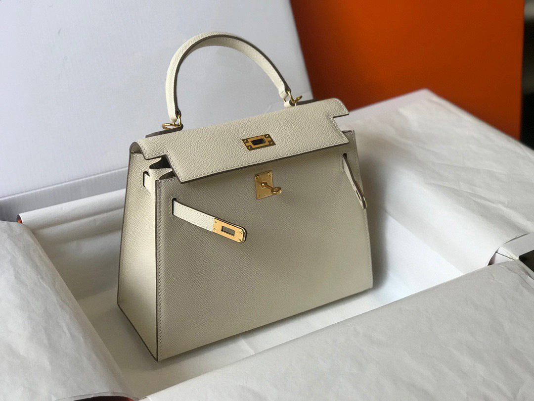 Women's Quality Palm Print Kelly Genuine Leather Shoulder Bags