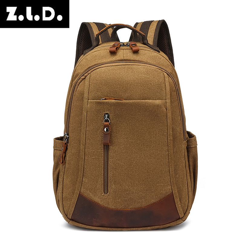 Men's New Trendy Canvas Portable Computer Backpacks