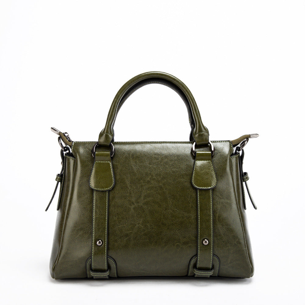 Women's Retro Fashion Genuine Leather Portable Large Capacity Handbags