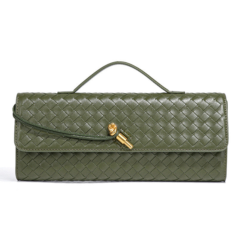 Women's High-grade Woven Baguette Fashionable Exquisite Horizontal Hand Handbags