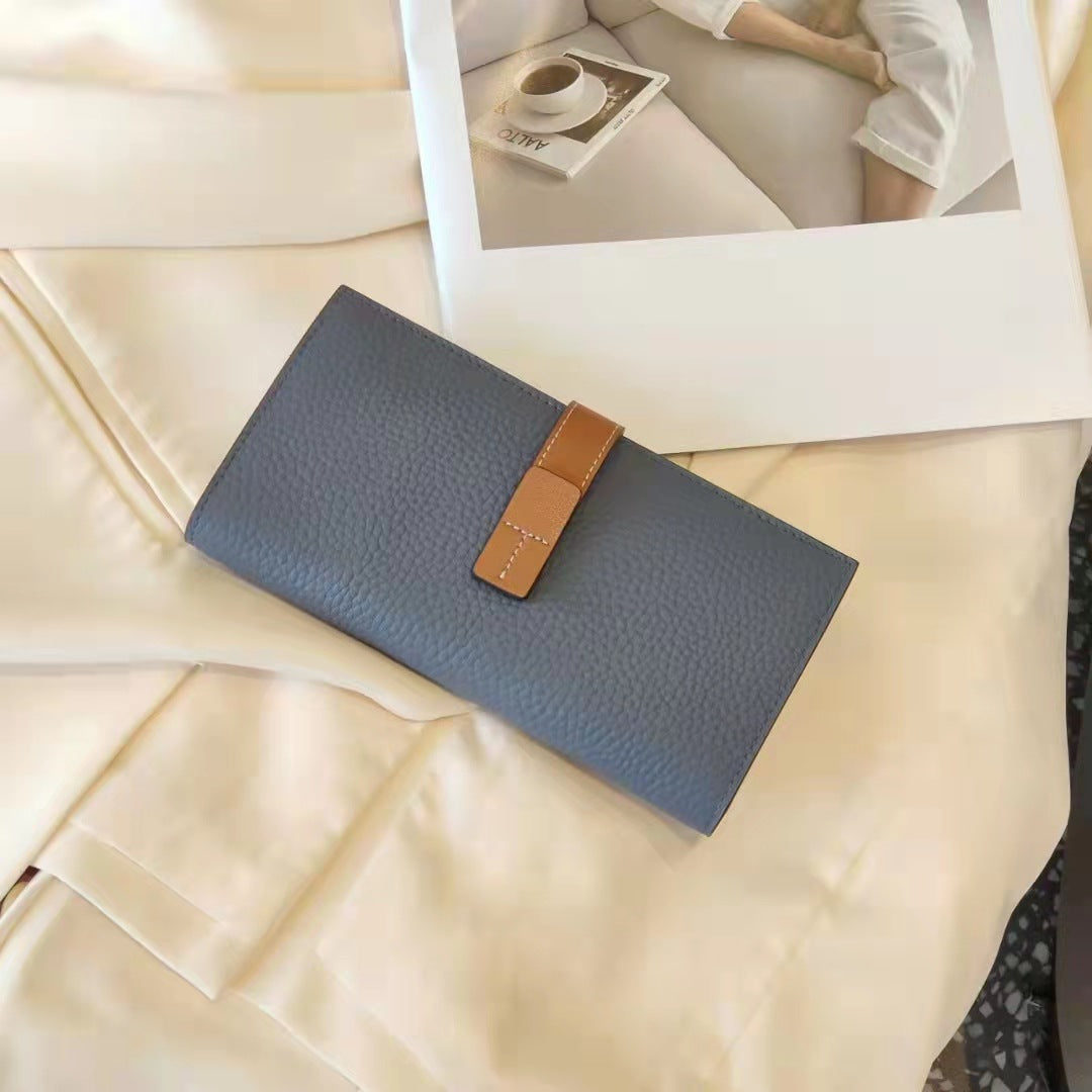 Classic Long First Layer Cowhide Clutch Handbags