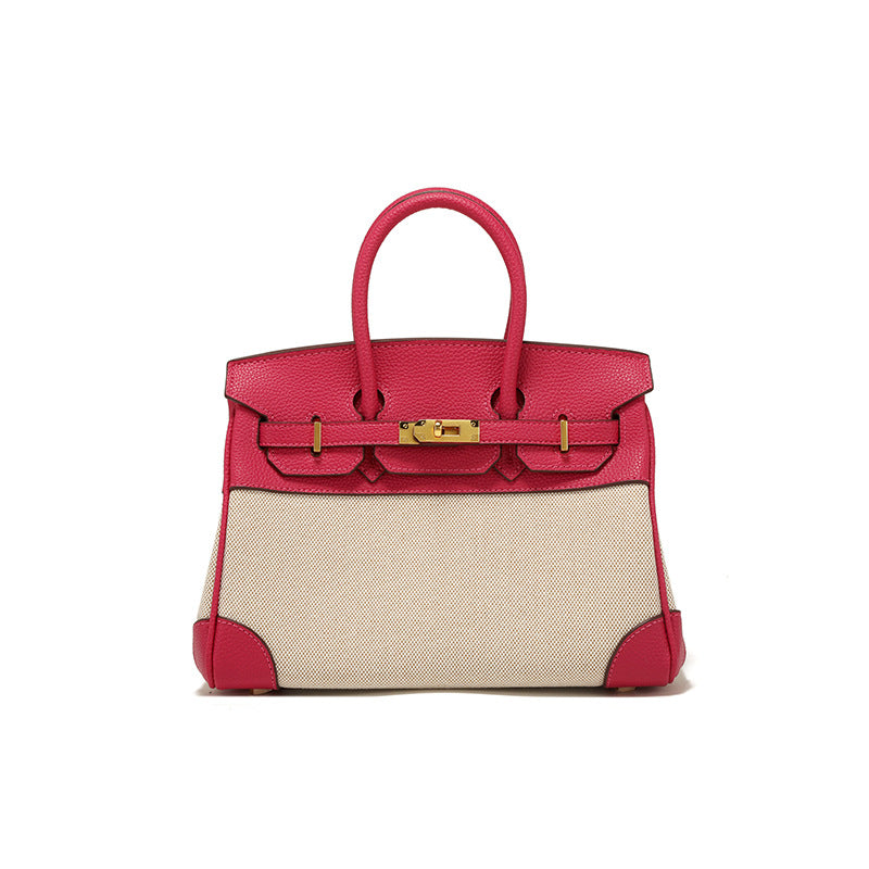Women's Canvas Patchwork Easy Matching Contrast Color Handbags