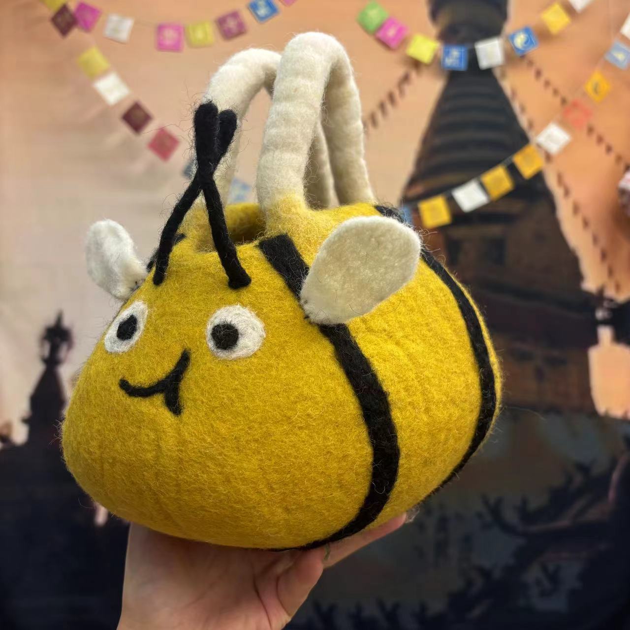 Felt Handmade Poked Cute Funny Cartoon Little Bee Bags