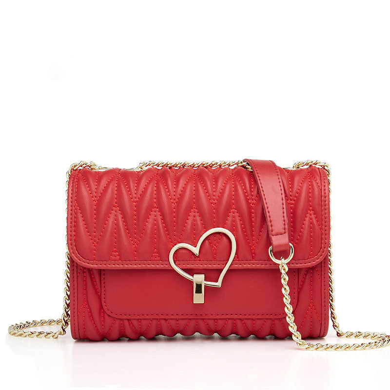 Women's Genuine Leather Fashionable Design Rhombus Chain Bags