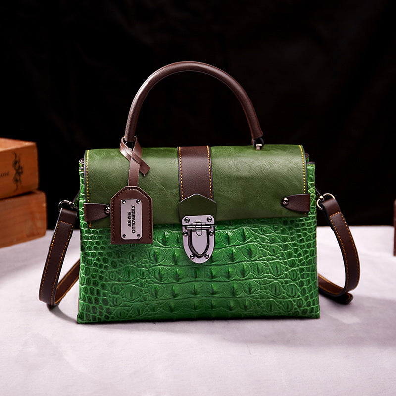 Women's Paul Retro Fashion Embossed Contrast Color Shoulder Bags