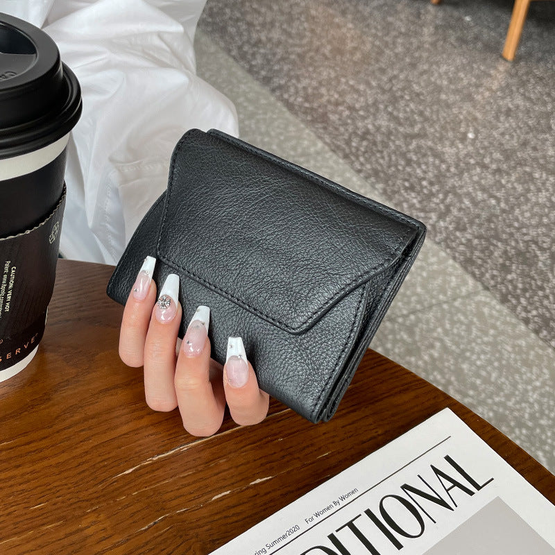 Women's Large Capacity Leather Short Top Layer Ladies Wallets
