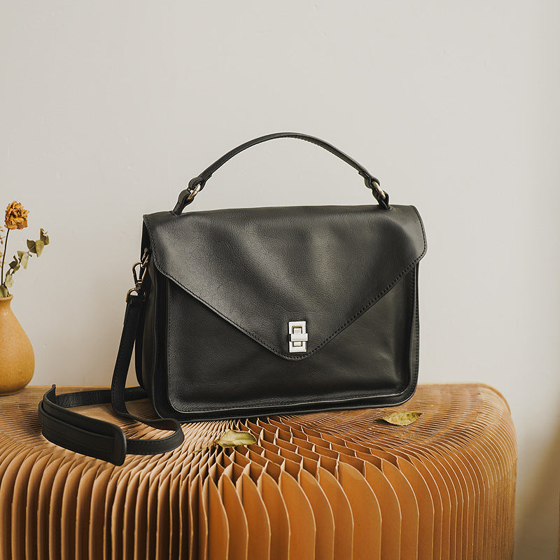 Women's Leather Vintage Simple First Layer Cowhide Handbags
