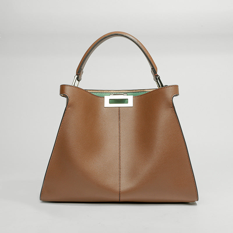 Women's Workplace Elegant Fan Fashion Genuine Leather Handbags