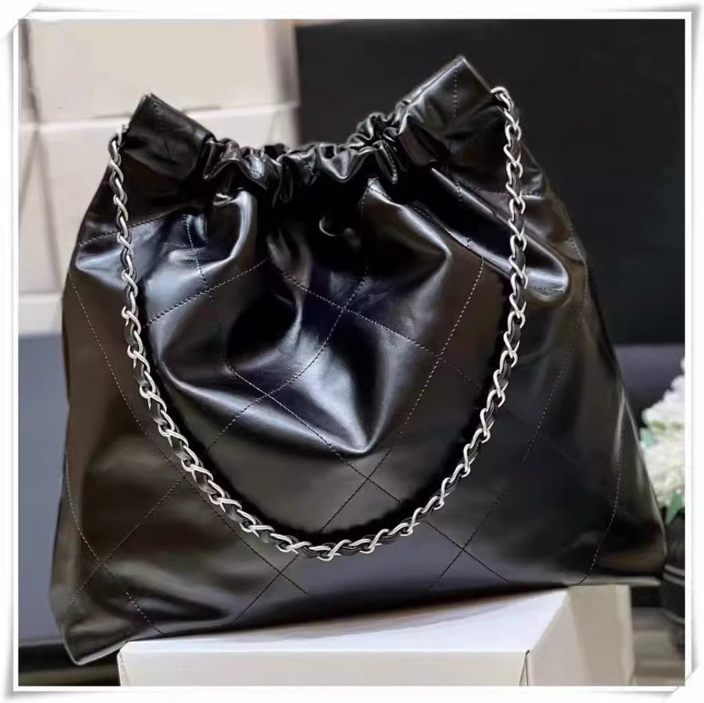Women's Garbage Cowhide Classic Style Rhombus Chain Shoulder Bags