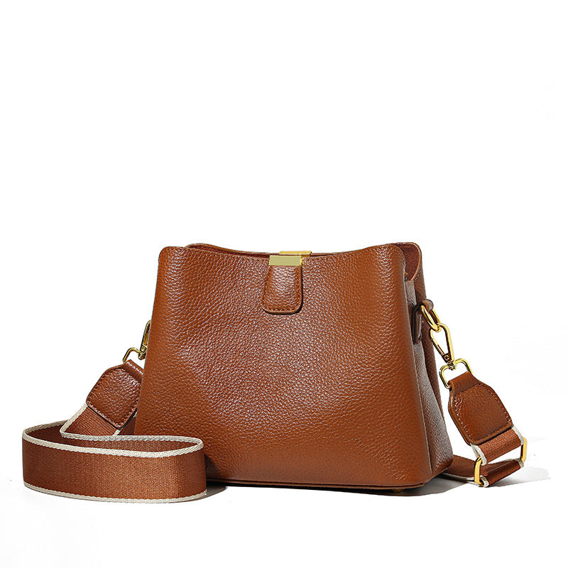 Women's High-grade Genuine Leather Fashionable Simple Cowhide Shoulder Bags