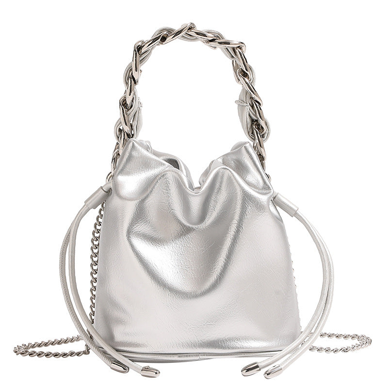 Women's Sier Chain Fashion Leather Niche Design Handbags
