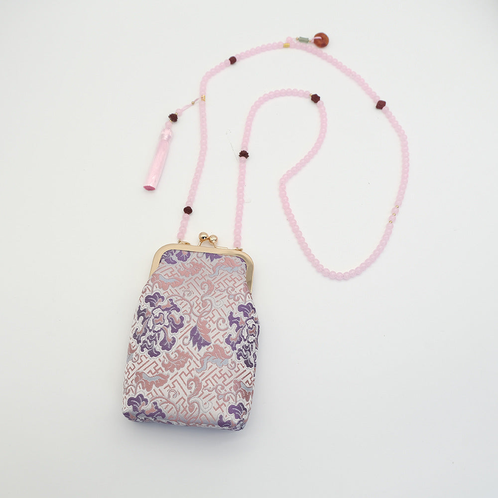 Chinese Style Retro Song Dynasty Brocade Pouch With Han Crossbody Bags