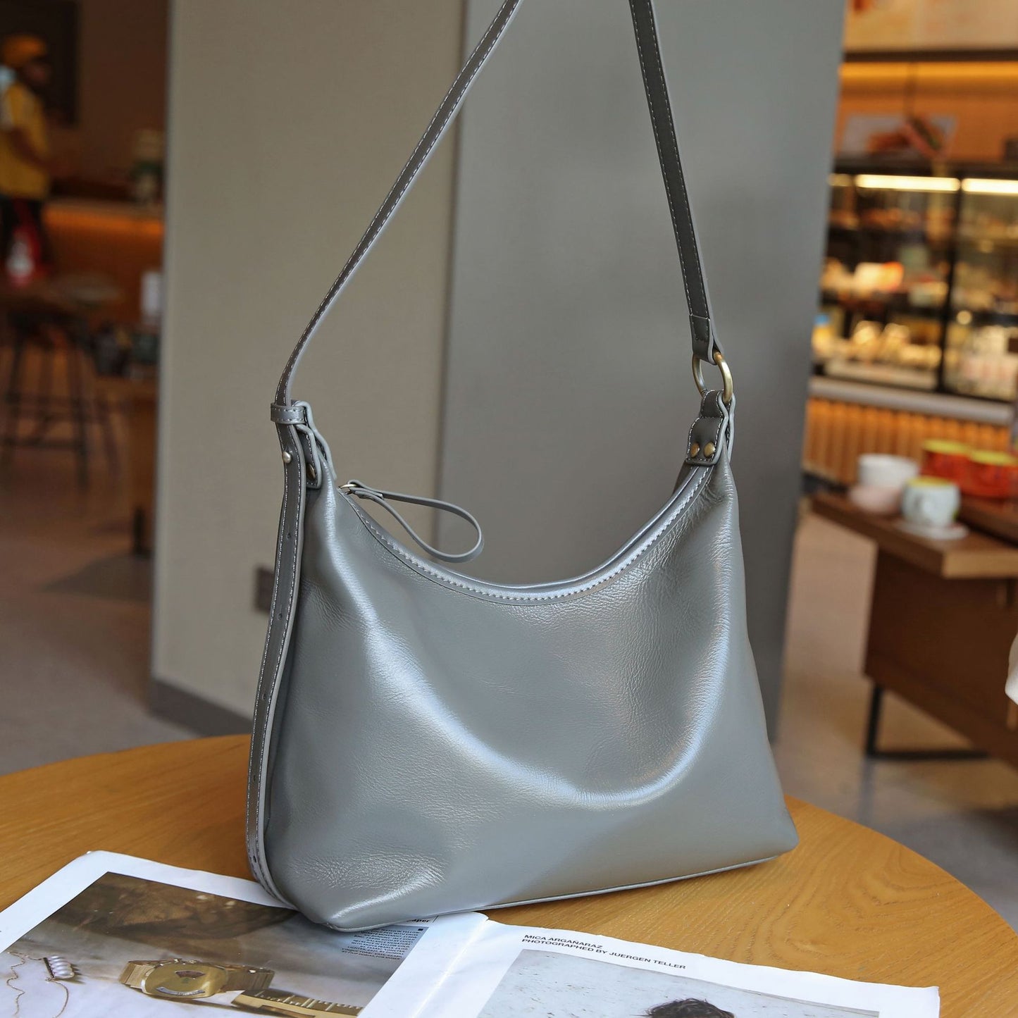 Women's Vegetable Tanned Leather Cowhide Minority Simple Crossbody Bags