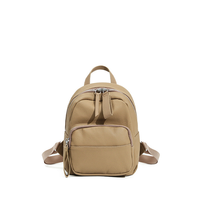 Women's College Portable Computer Lightweight High-grade Leather Backpacks