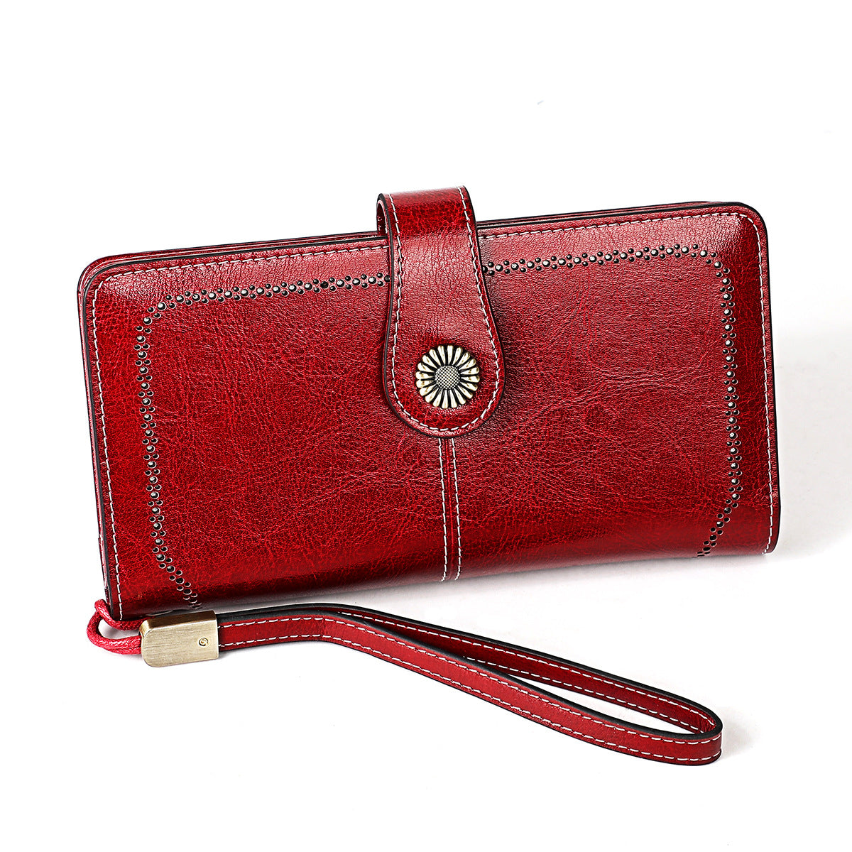 Women's Vintage Genuine Leather Long Cowhide Ladies Wallets