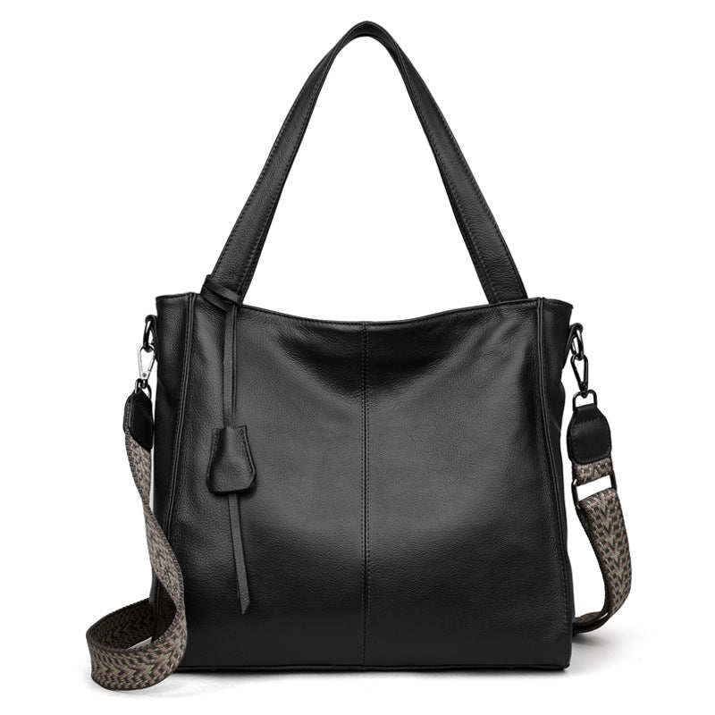 Women's Genuine Leather Large Capacity Commuter Wide Shoulder Bags
