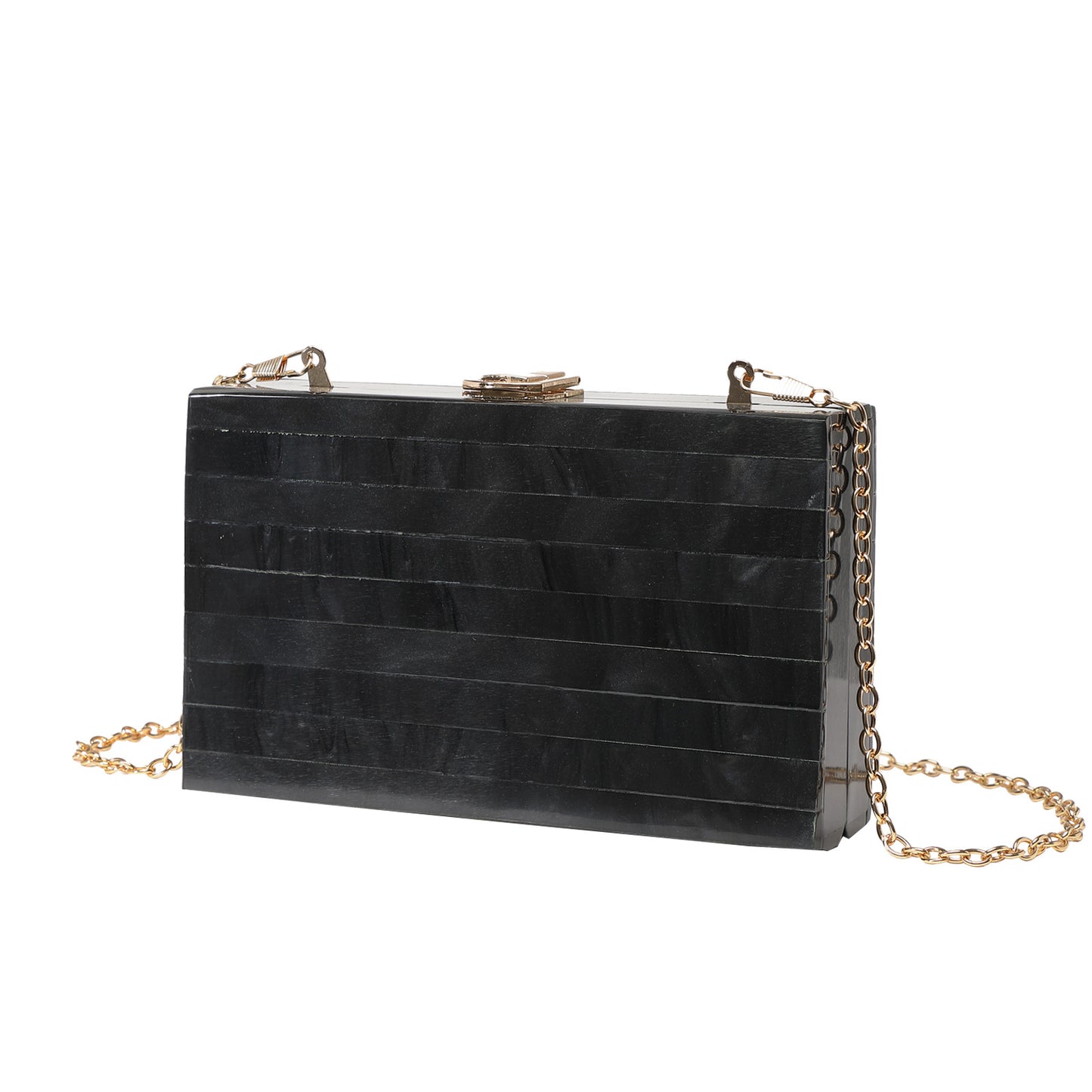 Dinner Fashion Striped Stitching Pearlescent Acrylic Handbags