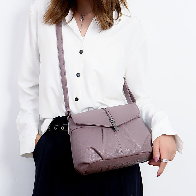 Women's Soft Leather Fashion Mom Simple Crossbody Bags