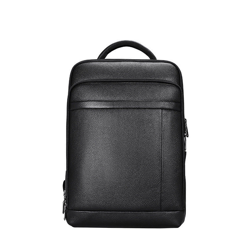 Men's Leather Business Fingerprint Large Capacity Backpacks