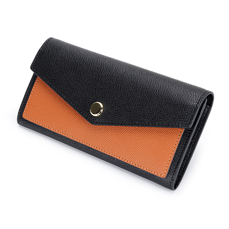 Women's Print Long Fashion Color Contrast Clutch Ladies Wallets