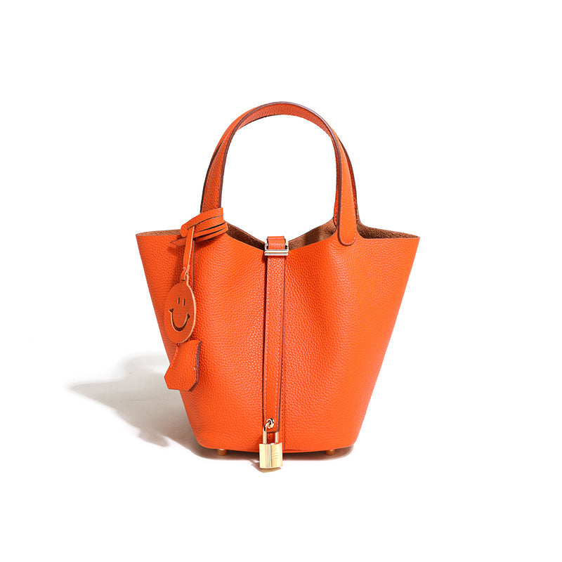 Women's Vegetable Basket Genuine Leather Niche Advanced Mother Handbags