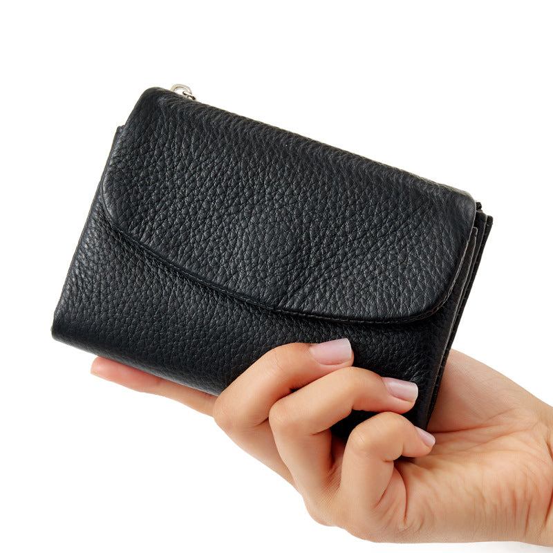 Women's First Layer Cowhide Fashion Natural Fall Portable Ladies Wallets