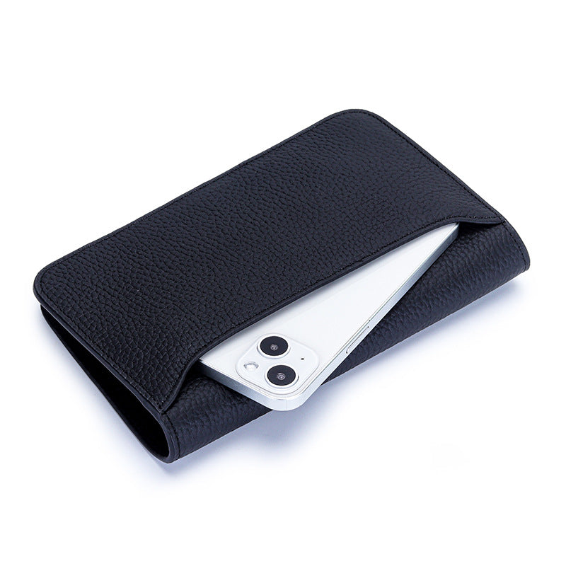 Women's Cowhide Inside Outside Long Clutch Large Ladies Wallets
