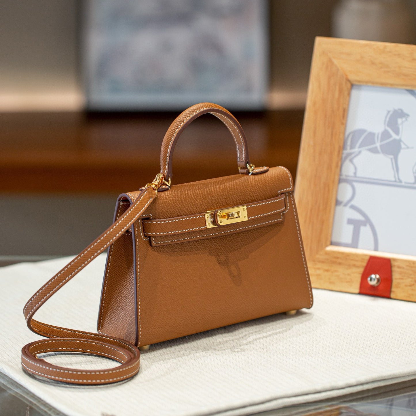 Women's Second Generation Palm Print Cowhide Kelly Crossbody Bags