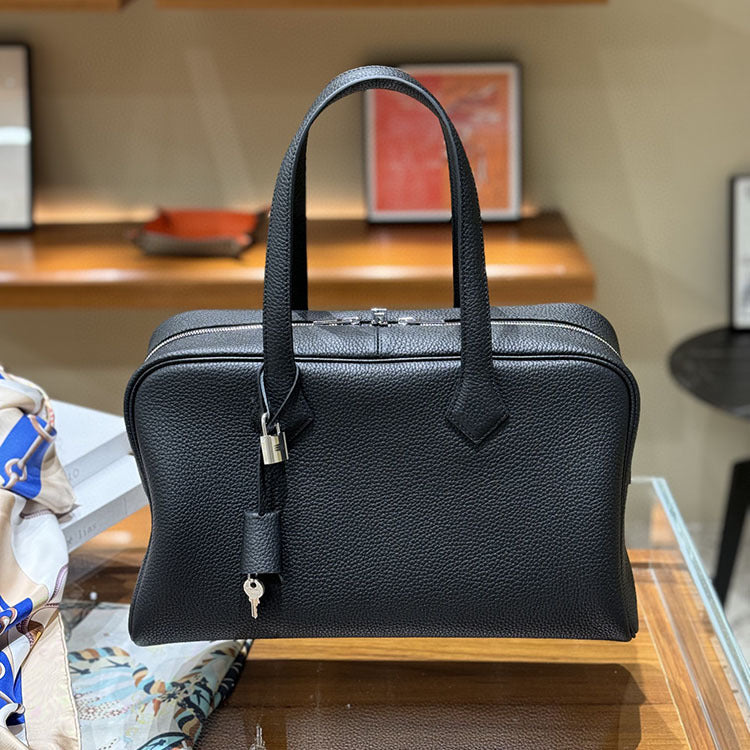 Victoria Layer Cowhide Boston Commuter Lightweight Handbags