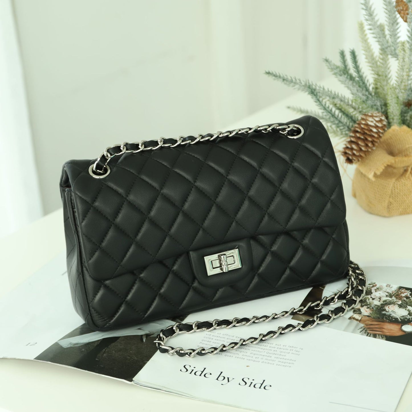 Women's Sheepskin Rhombus Chain Commuter Versatile High-grade Shoulder Bags
