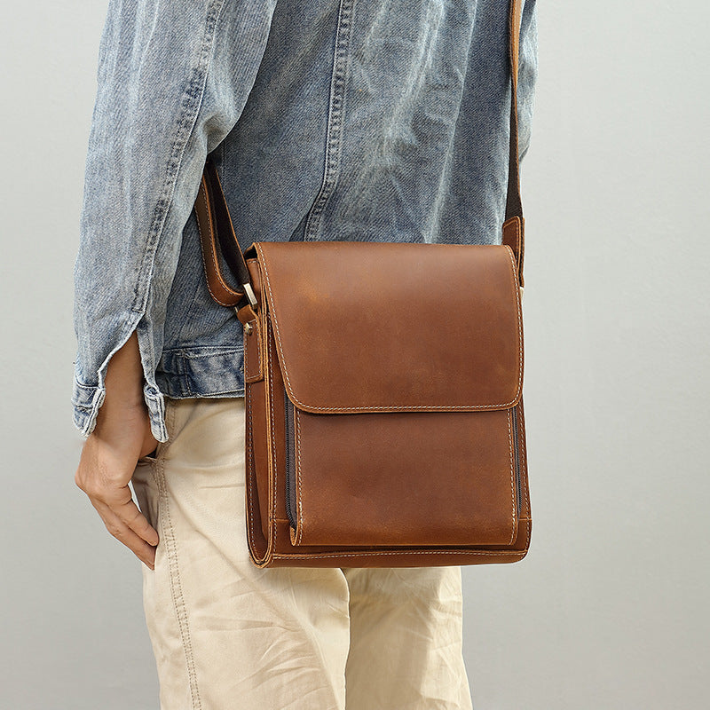 Men's Business First Layer Cowhide Crazy Horse Men's Handbags