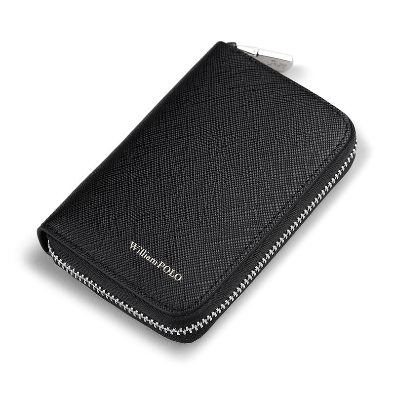 Men's First Layer Cowhide Business Clamp Multiple Men's Wallets