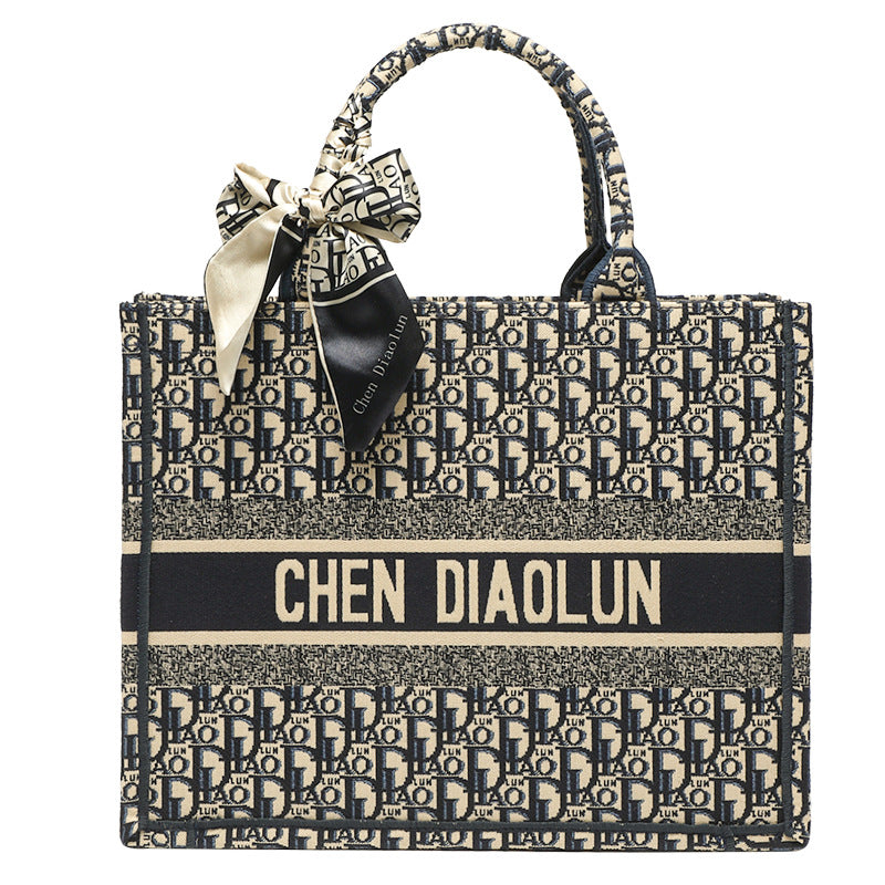 Women's Glamorous Large Capacity Embroidered Shopping Handbags