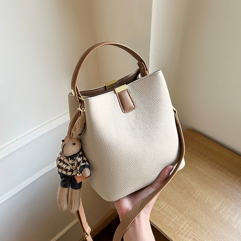 Women's White Female Lady High-grade Leather Portable Handbags