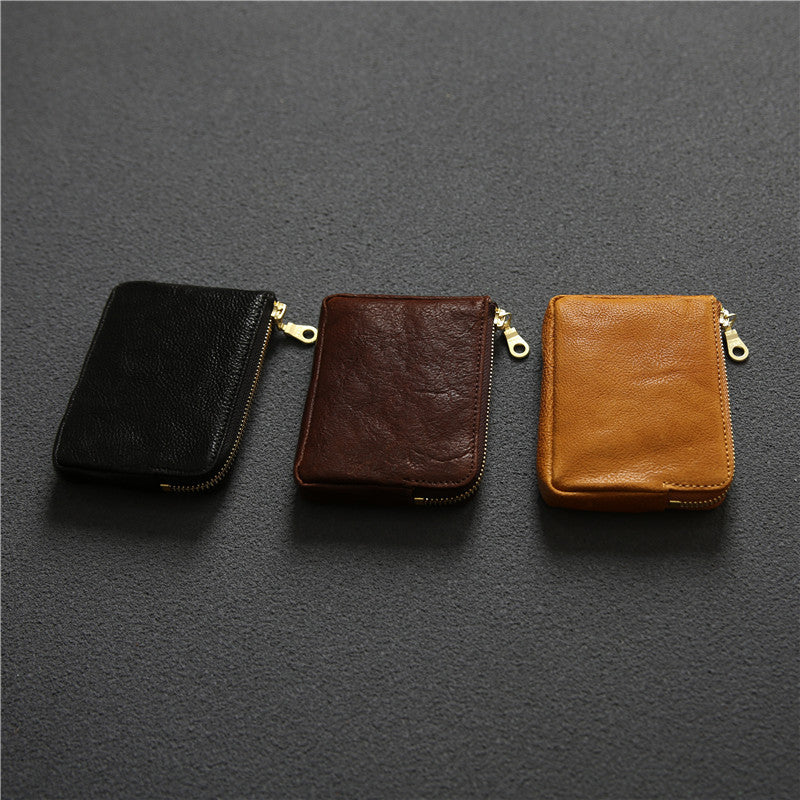Women's & Men's & Tanned Leather Cowhide Zipper Vintage Bags