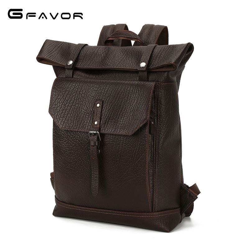 Men's First Layer Cowhide Business High-grade Large Backpacks