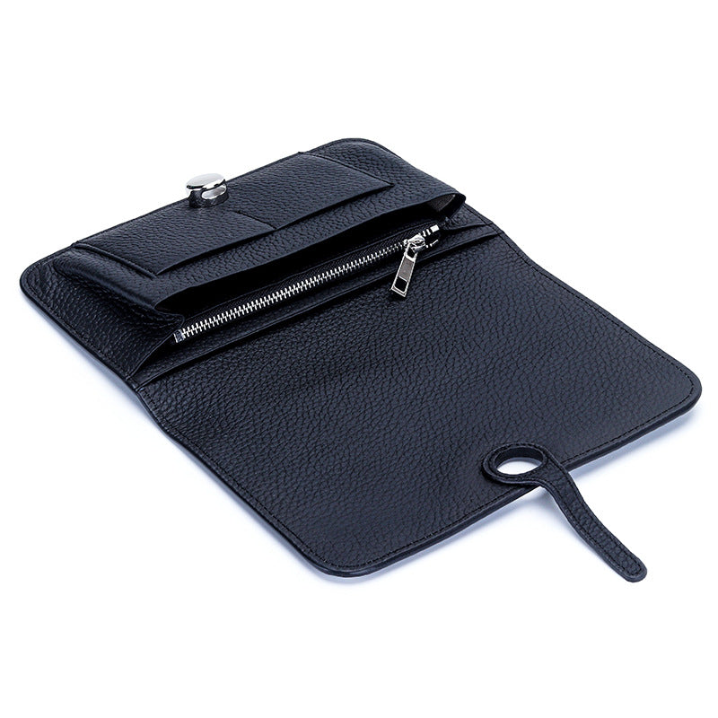 Women's Cowhide Inside Outside Long Clutch Large Ladies Wallets