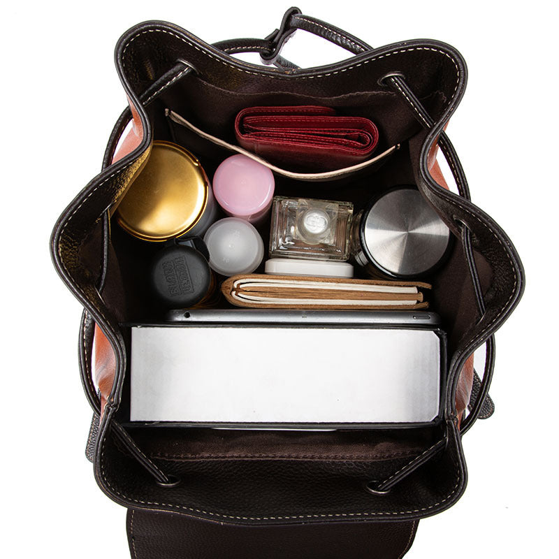 Women's Leather First Layer Cowhide College Retro Backpacks