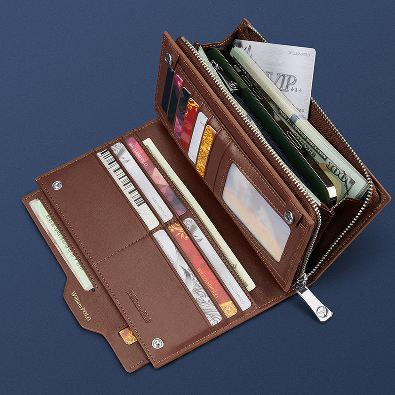 Men's Emperor Paul Long High Sense Genuine Leather Card Holder
