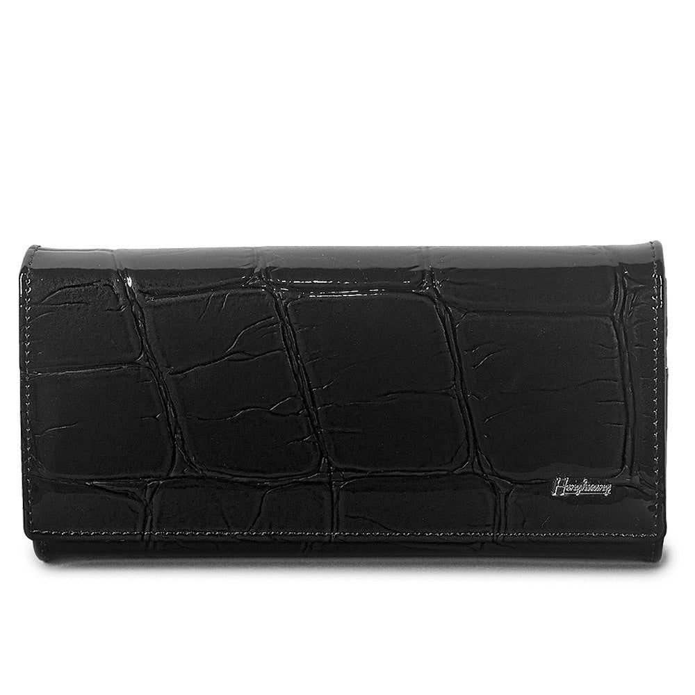 Women's Cowhide Long Clutch Fashion Patent Leather Inside Ladies Wallets