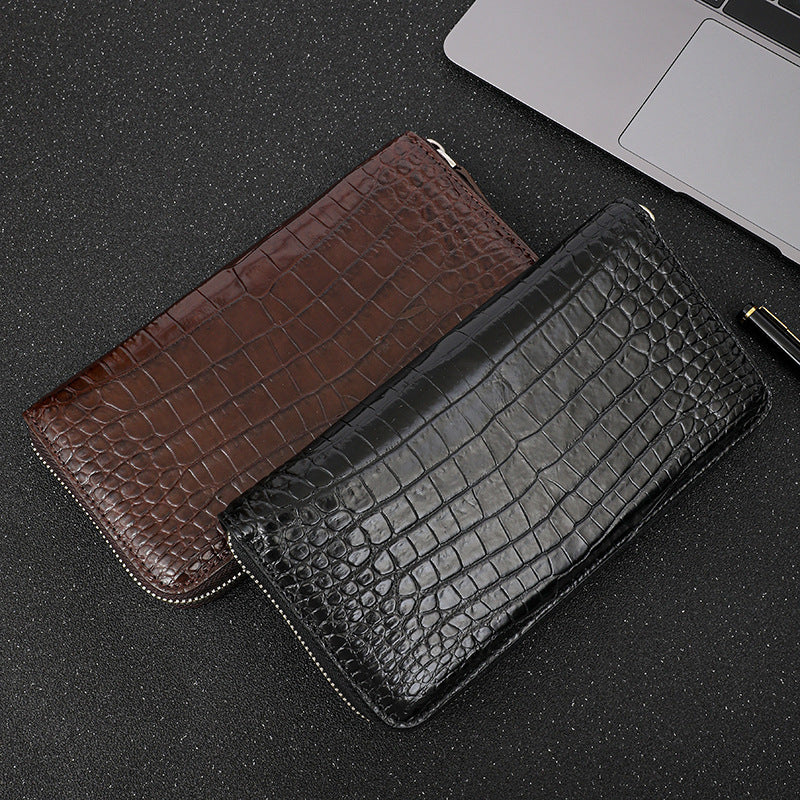 Men's Crocodile Leather Clutch Full Mid-length With Men's Handbags
