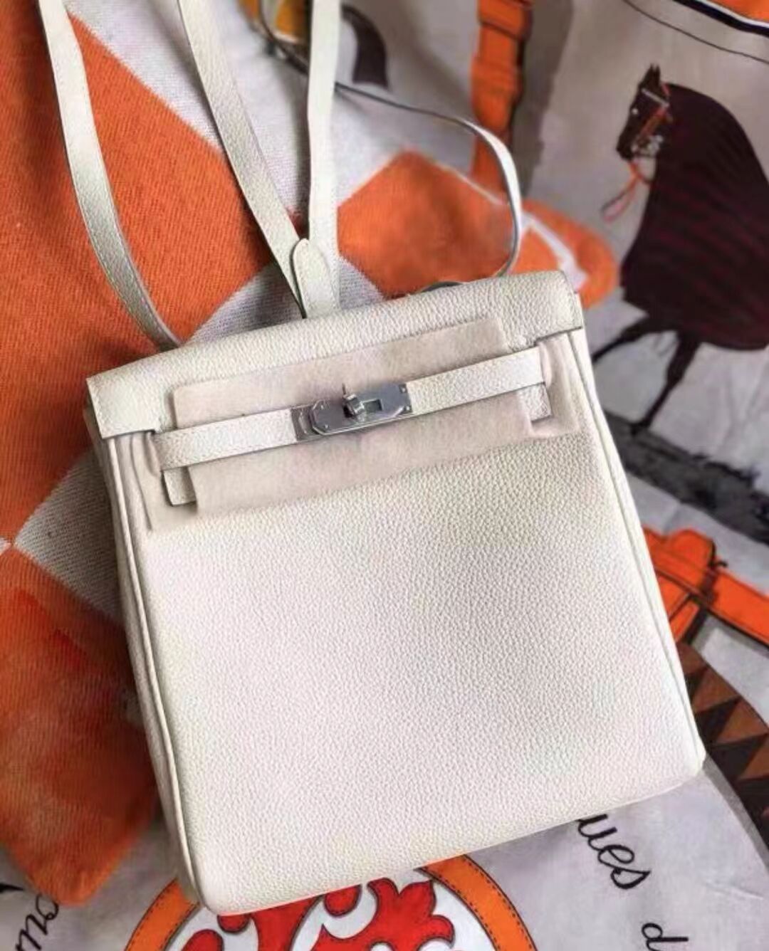 Fashion Kelly Litchi Pattern First Layer Backpacks
