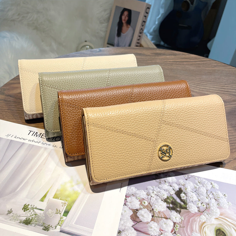 Women's Long Large Capacity Versatile Soft Cowhide Card Holder