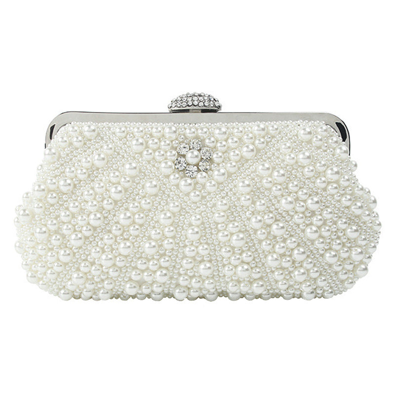 Women's Colorful Moon Pearl Embroidery Hand-held Imitation Evening Bags