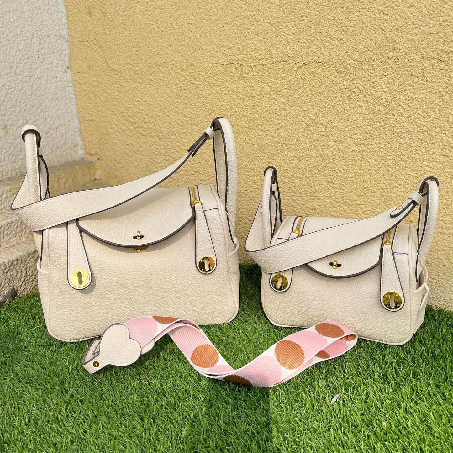 Lindi Lychee Pattern Imitation Leather Portable Shoulder Bags