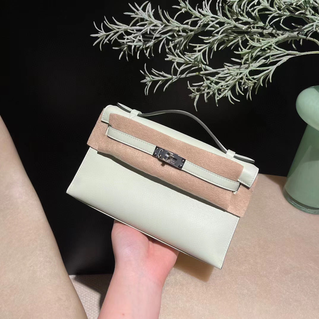 Handmade Wax Line Cowhide Mini Advanced Handbags