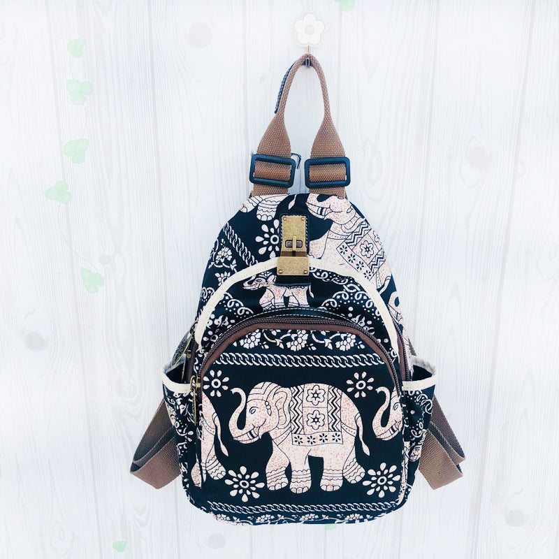 Women's Ethnic Style Oxford Cloth Large Capacity Backpacks