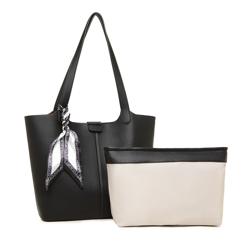 Women's Leather Pattern Commuter Big Trendy Fashion Elegant Mother Shoulder Bags
