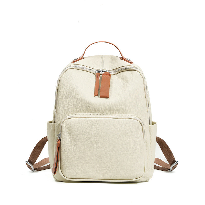 Women's College Portable Computer Lightweight High-grade Leather Backpacks